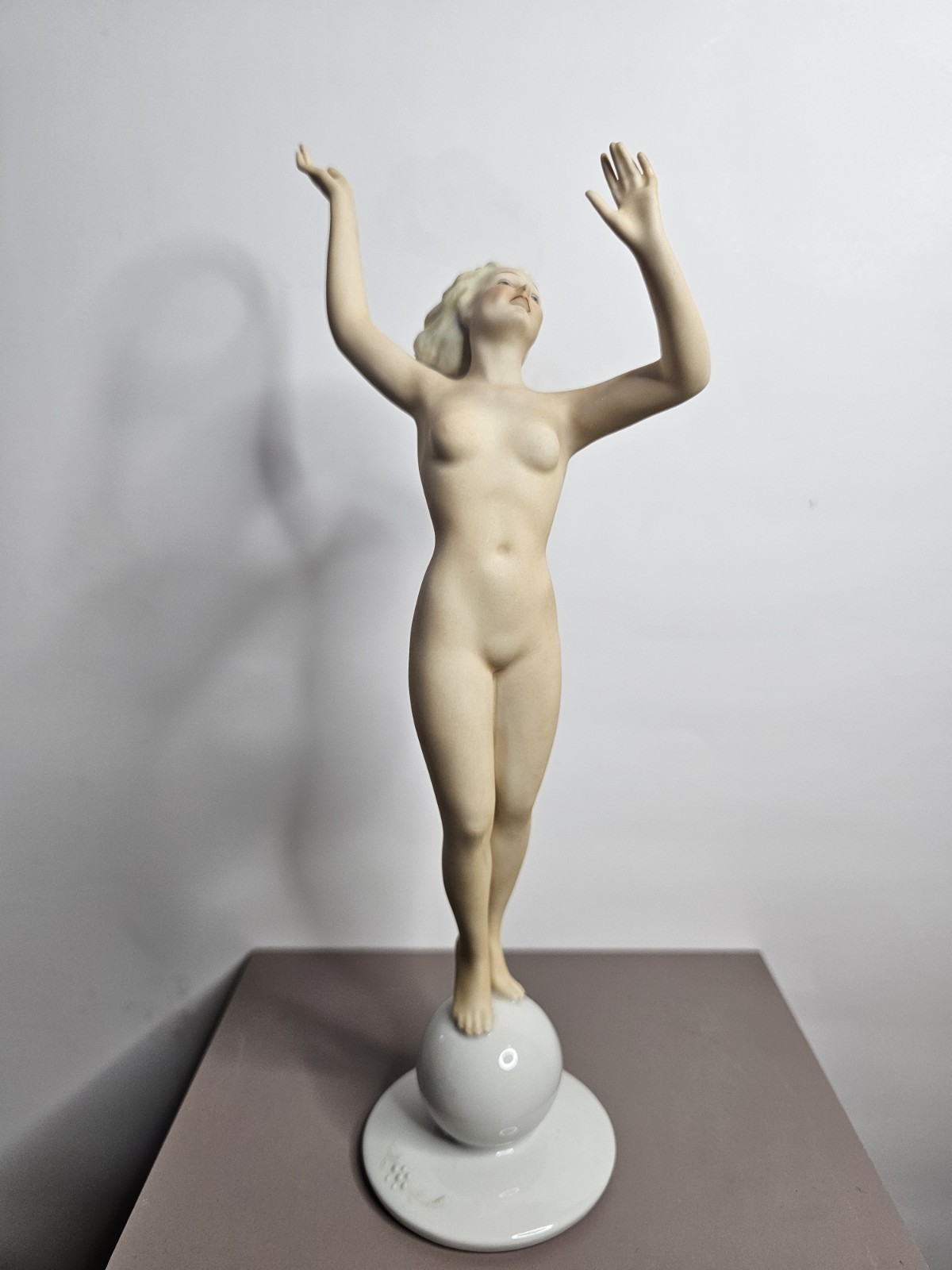 Wallendorf SCHAUBACH KUNST Porcelain Figurine Nude Woman Bisque Finish Germany
