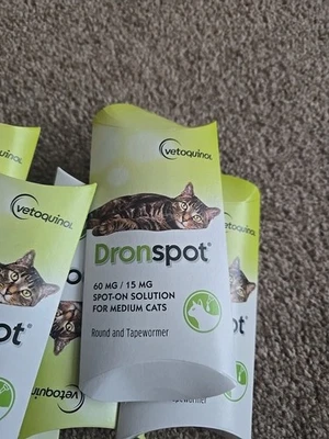 VETOQUINOL Dronspot Medium Cat Spot-On Worming Solution - 1 Pipette for Quick Relief