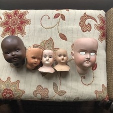 Bisque Dolls Heads Porcelain Impressed Marks Five In Lot Germany Antique A.4.M