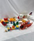 Vintage Playmates Toy Airplane Helicopter Figure Lot Preschool Retro Toys