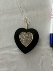 Pendant Heart Black Onyx/Diamond 14K — photo 1