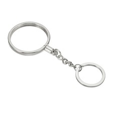 Coin Holder Keychain 40mm Round Medallion Holder with Metal Key Ring Silver