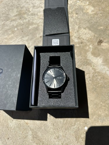 Nixon Sentry 42mm Stainless Steel All Gunmetal Day-Date Quartz A356-632 100M WR