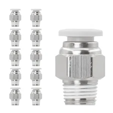 Pneumatic Push to Connect Fittings 10 Pack 1/4 Tube OD x 1/8 NPT
