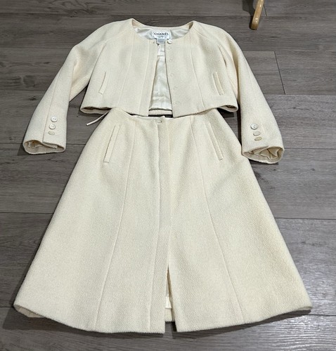 Chanel Tweed Jacket And Skirt Set 38