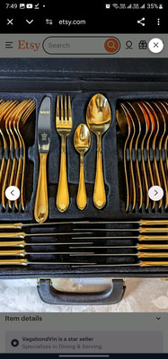Vintage SBS Bestecke Solingen Cutluery Set- 23/24 kt Gold Plated
