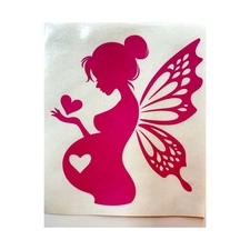 Pregnant Fairy Decal expectant mom gift boho baby shower butterfly wings cottage