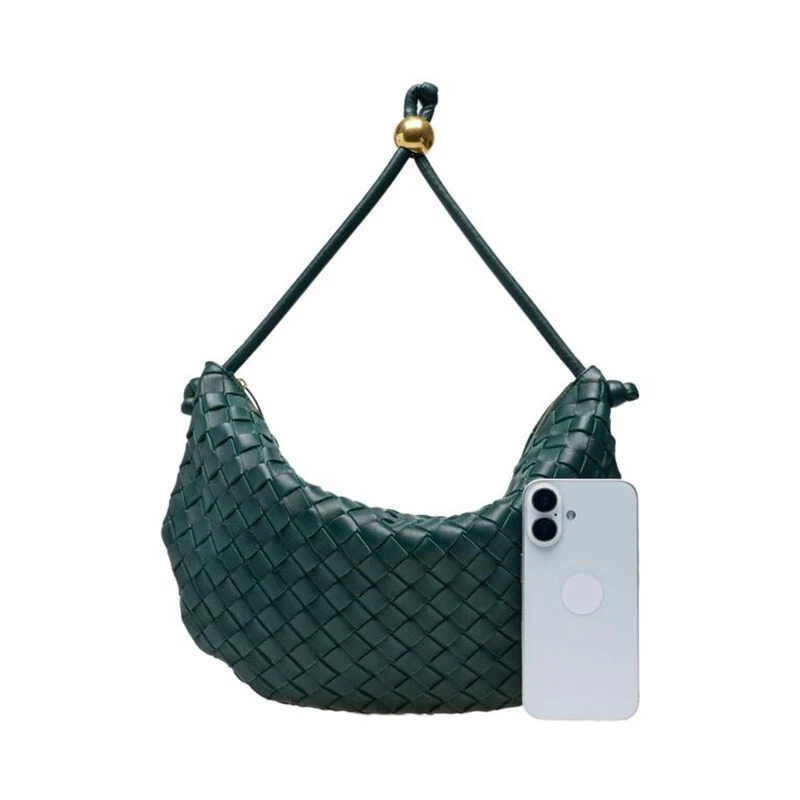 Borsa a secchiello donna media Bottega Veneta in pelle verde con giro