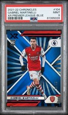 2021-22 PANINI CHRONICLES XR GABRIEL MARTINELLI BLUE ROOKIE CARD/99  RC PSA 9. rookie card picture