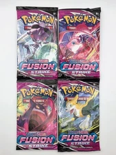 Pokémon TCG Fusion Strike Booster Packs Full Art Set (4 Packs)