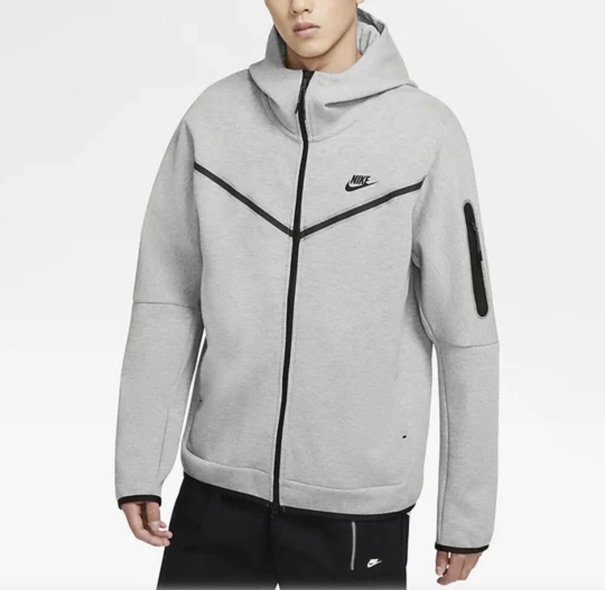 Nike Tech Fleece Full Zip Hoodie Heather Grey Sz XXL (CU4489 063