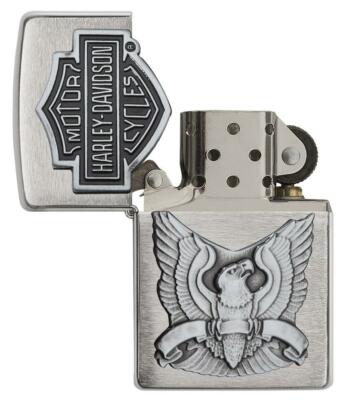 Zippo Harley Davidson Chrome Lighter With Emblem, 200HD.H284, New