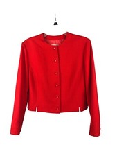 Women s Vintage Pendleton 100 Virgin Wool Red Button Front Jacket. Size 12