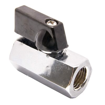 Mini Ball Valve 1/8'' FEMALE X FEMALE NPT Chrome Plated Brass Body 450 psi  F X F