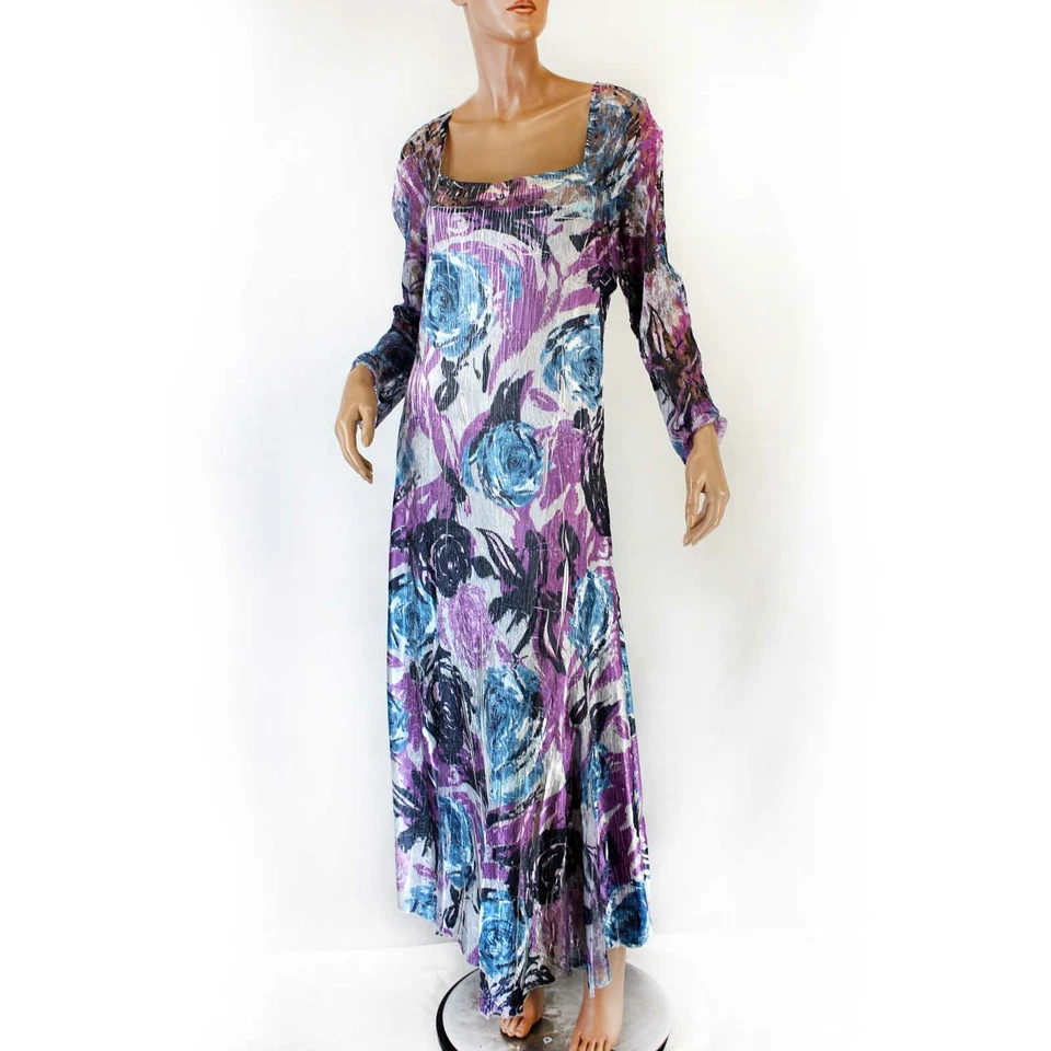 Komarov Woman Nordstrom Plus Size Lace Floral Stretch Pleated Dress 3X - Image 2 of 4