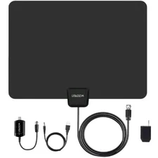 50 Miles Range Flat HD Digital Indoor Amplified TV Antenna with Amplifier HDTV