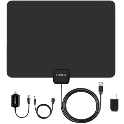 50 Miles Range Flat HD Digital Indoor Amplified TV Antenna with Amplifier HDTV