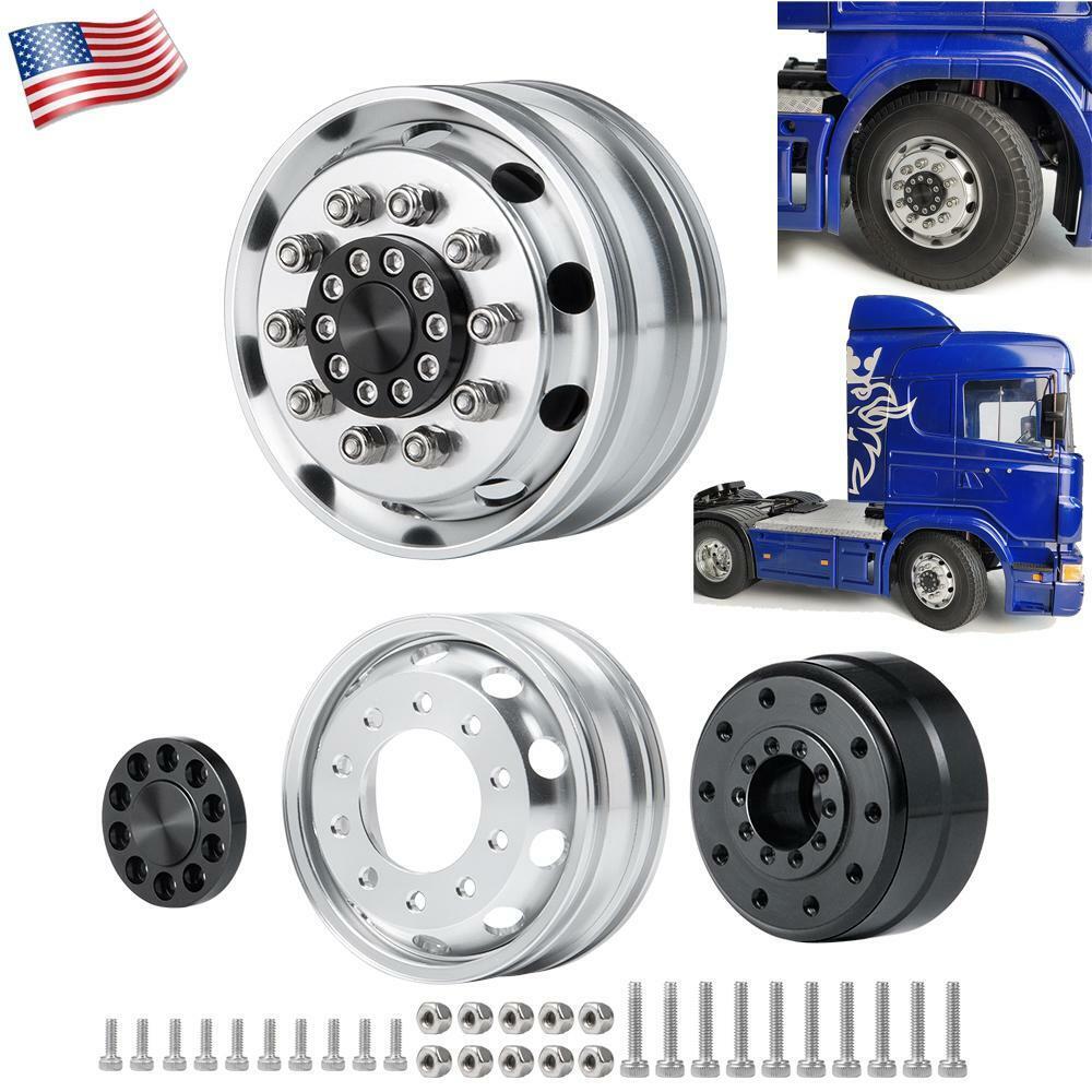 1/2/4pc Metal Beadlock Rims with Bearings for 1:14 Tamiya RC Tractor Truck