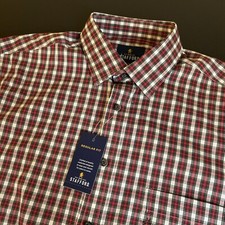 Stafford Dress Shirt Regular Fit Plaid Long Sleeve Button Up Mens Medium NWT