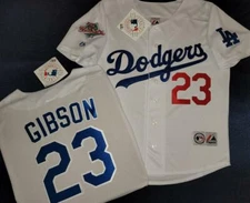 1624 Majestic Los Angeles Dodgers KIRK GIBSON 1988 World Series Baseball Jersey