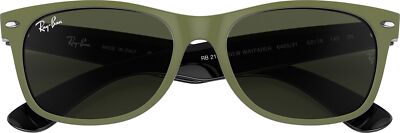 Ray-Ban New Wayfarer Sunglasses, Green Frame, G-15 Green Lens