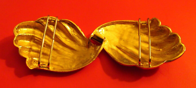 Vintage 80s/90s Dotty Smith Gold Plated Scallop Shell Belt  display picture 3