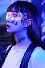 Cyber Punk Styled LED Futuristic Clear Glasses Raving EDM ONE SIZE ( 7 Colors )