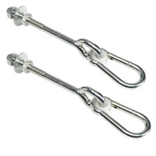 2x hak huśtawkowy M12 z karabińczykiem 14 cm śruba hak bezpieczeństwa huśtawka hak