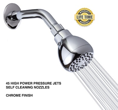 #ad NEW 3quot; Shower Head POWER High Pressured Jet Chrome Finish SHIPS FREE $17.95
