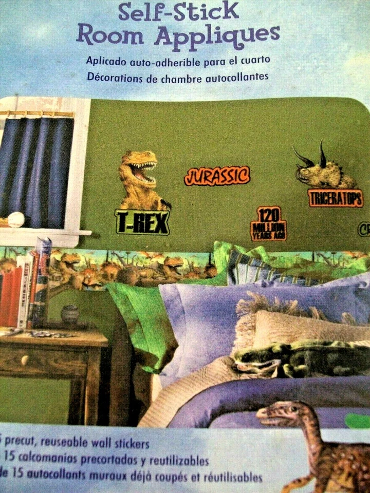 Apliques de decoración para niños jurásicos "solo para niños" decoración para niños autoadhesivos Foto 4 de 4