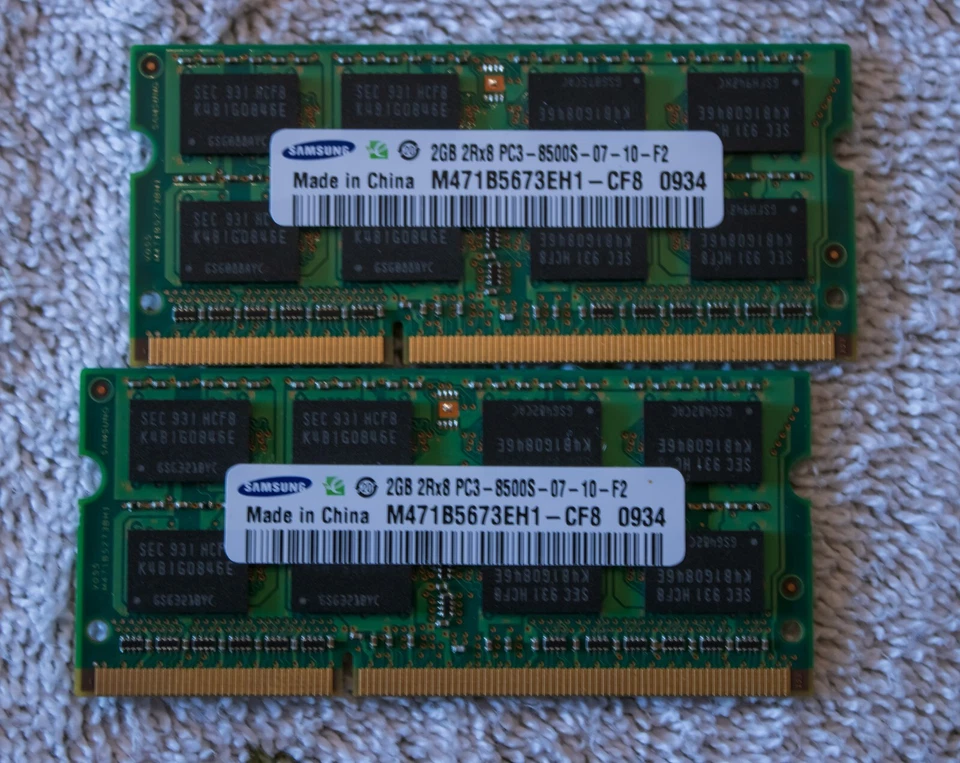 Samsung 4GB (2x2GB) DDR3L-1066 (PC3L-8500) SO-DIMM Set (07 CAS Latency) - Image 2 of 3