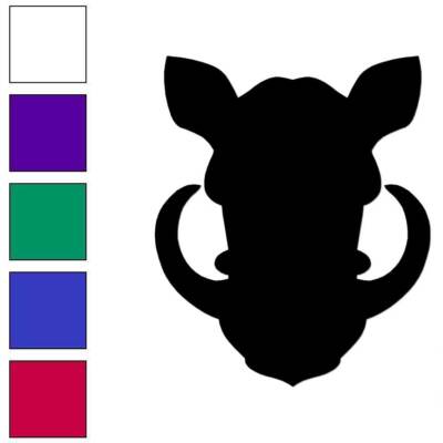 Wildboar Warthog Pig, Vinyl Decal Sticker, Multiple Colors & Sizes #7166