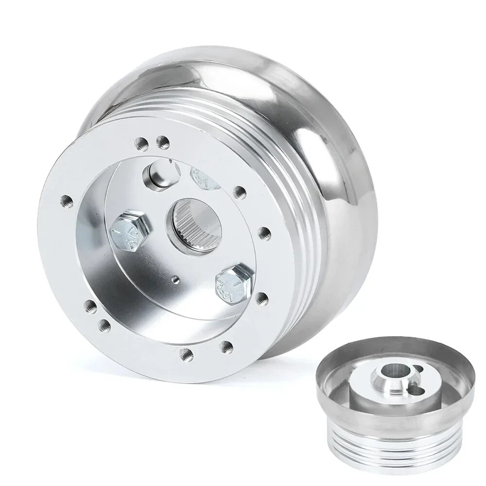 For GM Chevy 5 & 6 Hole Steering Wheel Polished Hub Adapter Flaming River Ididit