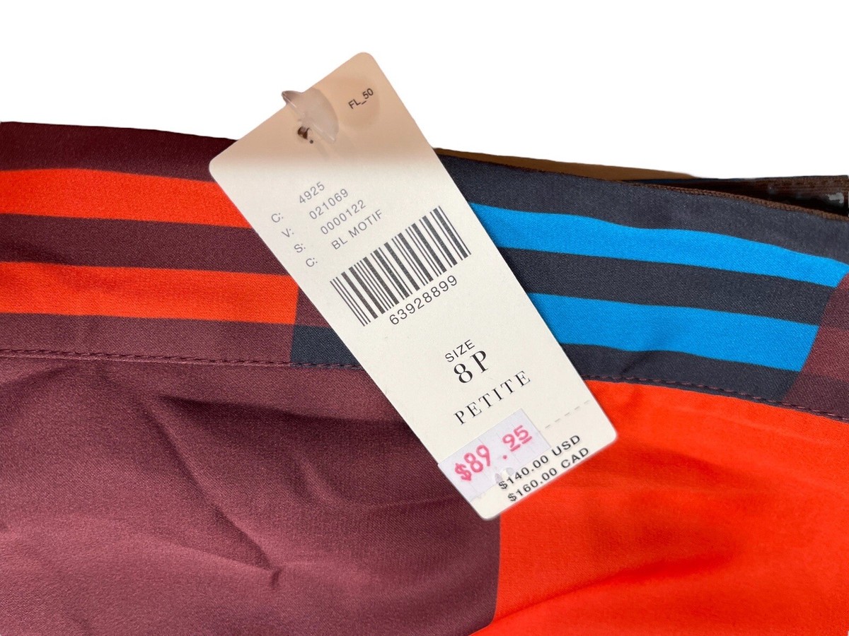 Brand New Eva Franco Anthropologie Flounced Midi Skirt Plaid US 8 PETITE 8P  | eBay