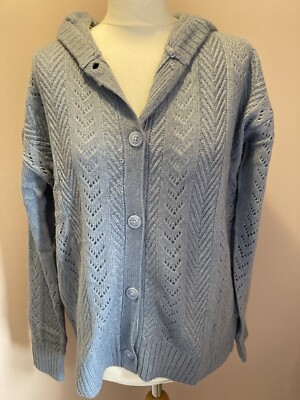 Women s Fatface Debbie Hoodie Blue Sizes 8 10 12 14 16 18 Button Up Cardigan