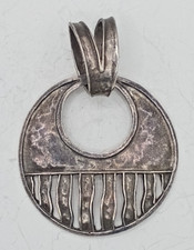 Silpada 925 Sterling Silver Hammered Cascade Circle Disc Enhancer Pendant