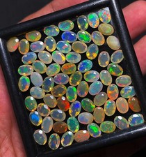 Natural AAA Quality Ethiopian Opal Oval Cut Loose Gemstone 21 Pcs 5x7 MM 10 CT