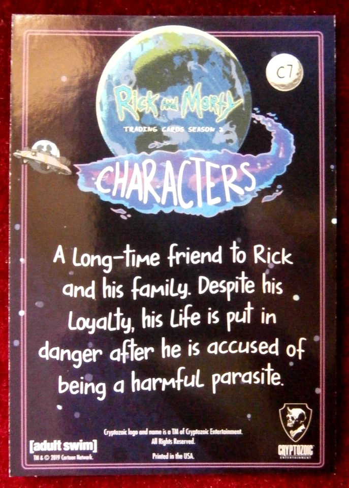 RICK AND MORTY - Season 2 - Card C07 - Mr. Poopy Butthole - Cryptozoic 2019 - Image 2 of 2