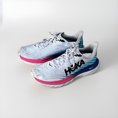 Hoka One One Womens Mach 5 1127894 WSBB White Running Shoes Sneakers Size 11B