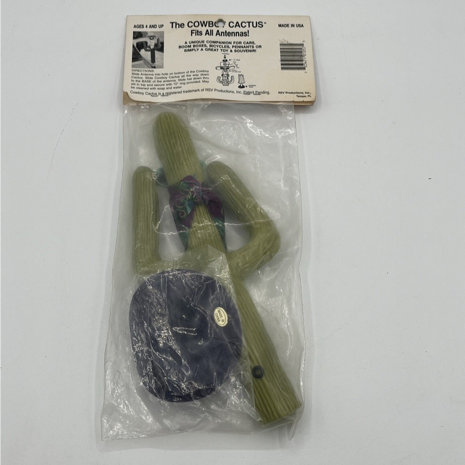 Vintage Cowboy Cactus Antenna Topper Car Decor 80s 90s NOS Bandana Rubber NEW eBay