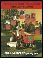 Allis Chalmers 620 Lawn Tractor 9" x 12" Metal Sign