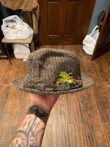 Stetson Mens Gray Trilby Hat Wool Blend 