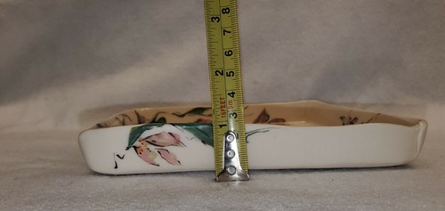 Hand painted porcelain Trinket Dish Floral Design - Picture 8 of 12