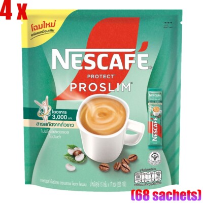 Lot 4 Nescafe Protect Proslim Instant 3 1 Coffee Fiber Slim Diet Weight Control