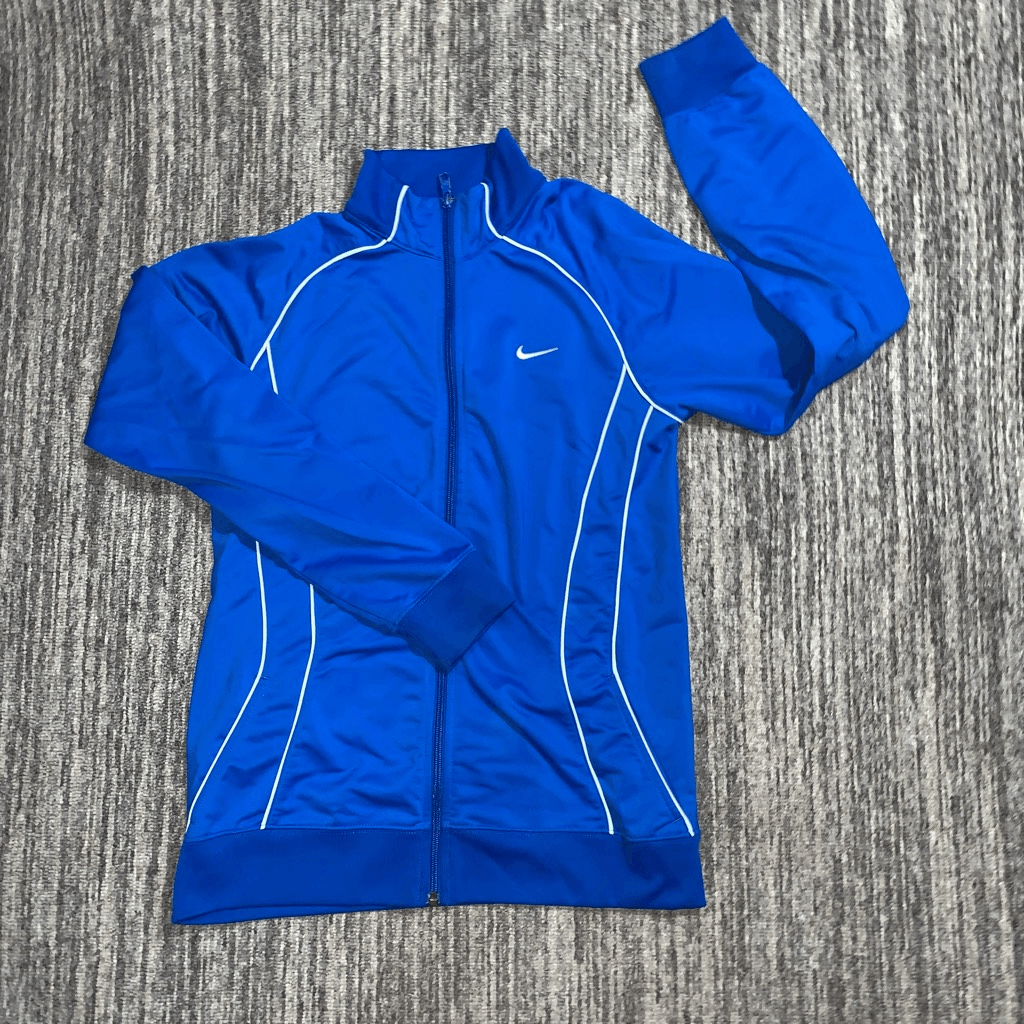 SACAI X NIKE Giacca sportiva vintage Nike Youth XL blu full zip tempo libero basket streetwear