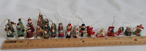 Weihnachten viktorianischer Look Miniatur Ornamente verschiedene 28 Stck. 1" Zoll oder weniger Figur