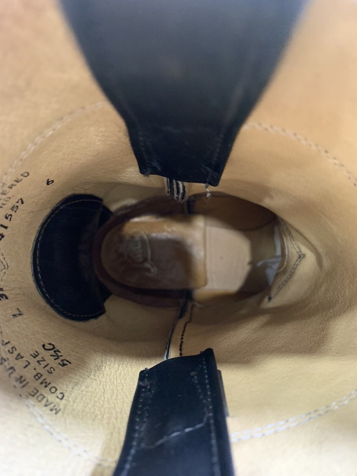 Justin Roper Cowboy Boots L3703 Women’s Size 5.5C Black leather Cowgirl