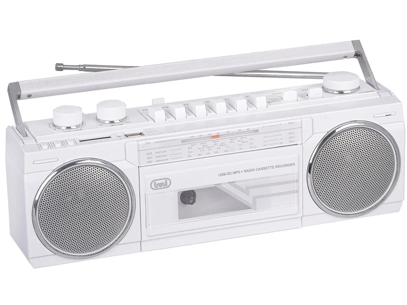 Radio Registratore con CASSETTA TREVI Bianca Bluetooth Stereo USB SD MP3, fotografia 6 di 9