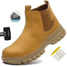 Mens Waterproof Work Boots Steel Toe Safety Shoes Indestructible Non Slip Boots
