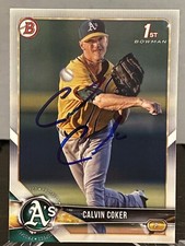 2018 BOWMAN DRAFT 1ST EDITION CALVIN COKER IP SIGNED CARD A’S